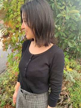 ブルー(BLUE) #BLUE 外ハネレイヤーボブ