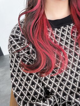 ルヴェルヘアー(Revel hair) イヤリングカラー×ピュアレッド