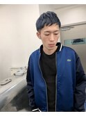 メンズカット ハイトーンカラー ケアブリーチ アッシュブルー
