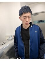 ケプカ(KEPKA)&nbsp;メンズカット ハイトーンカラー ケアブリーチ アッシュブルー