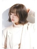 顔まわりレイヤー ふんわりボブミディアム【LINONA 藤田】
