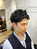 ミリオンバックス 上野(Million Bucks)&nbsp;ツーブロかきあけニュアンスパーマ[メンズツーブロ/上野]