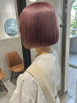ラミエバイメルト 下北沢(lamie by melt) 村上/ピンクカラー 切りっぱなしボブ ラベンダーブリーチ
