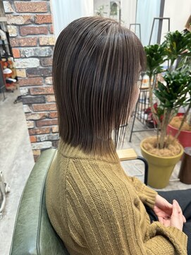 ルーナヘアー(LUNA hair) 『京都 山科 ルーナ』グレージュハイライト 白髪ぼかし　草木