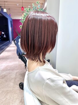 コーゾーギンザ 上野御徒町店(KOZO GINZA) ボブウルフ/ウルフボブ/レイヤーボブ/外はね/ピンクブラウン