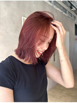 エイト ヘアサロン 渋谷本店(EIGHT) "ブリーチなしレッド"