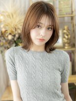 カバーヘア ブリス 戸田公園西口店(COVER HAIR bliss)&nbsp;大人アプリコットオレンジ外ハネロブh3戸田公園20代30代40代