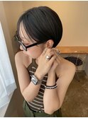丸みショート×ブルーブラック