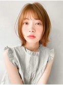 アプリコットオレンジくびれヘアハイライトカラー夏