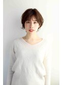 20代30代40代大人かわいい小顔ウェーブショート☆シースルー前髪