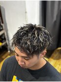 無造作メッシュピンパーマ/浦安/メンズパーマ/理容室/ハイライト