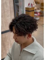 エッジ(EDGE)&nbsp;大分メンズ刈り上げショートマッシュ波巻きパーマスタイル