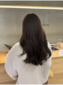 着物ヘア/ダークアッシュ/ミディアムレイヤーカット/名古屋名駅