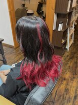 ジーワンヘアー(G1 HAIR) 【毛先カラー】 ハイライト×レッドカラー