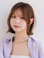 ラフ フロム ガーデン(Laf from GARDEN)&nbsp;ボブ/レイヤーカット/縮毛矯正/ミルクブラウン/20代30代