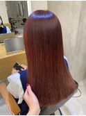 小顔セミウェットウェーブピンクベージュハイライトカラー