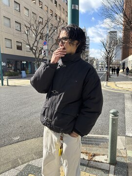 ルックグッドストア(LOOK GOOD STORE) メンズカットニュアンスパーマセンターパート