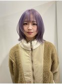 ラベンダー×フェイスレイヤー◎ブリーチありダブルカラー表参道