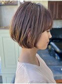 20代30代40代50代ナチュラル大人可愛いレイヤーショートボブ