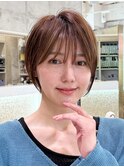 ショートボブ髪型30代40代50代前髪あり前髪無し面長丸顔【西村ss