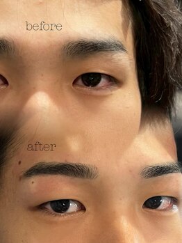 クレスト(CREST)の写真/【眉毛スタイリング+メンズカット¥7,500】黄金比に合わせたアイブロウデザイン★お得なリピート割引も◎