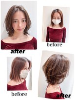 リノ 吉祥寺(Lino kichijoji)&nbsp;ミディアムレイヤー　小顔　ひし形　リノ吉祥寺