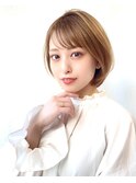 【lien.ai】小顔ひし形ショートボブ ベージュカラー自由が丘