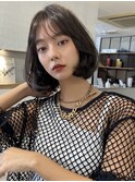 タッセルボブ タンバルモリ 韓国ボブ ミニボブ 韓国女優黒髪ボブ