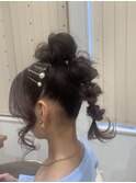 たまねぎアレンジ/ポニーテール/ヘアセット/結婚式/お呼ばれ