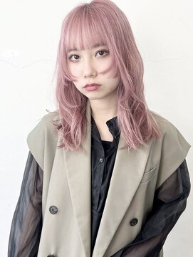 ココ 原宿(KOKO) ピンク黒髪小顔クラゲヘアーオリーブグレーココアベージュ