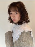 ボブパーマ　ふんわりカール　顔周りレイヤー【鹿児島中央駅】