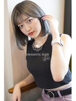 ドラマティックヘア(DRAMATIC HAIR) アッシュブルージュ×切りっぱなしボブ