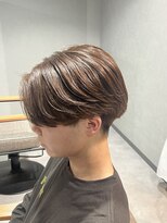 スウェル 柏店(Swell)&nbsp;ブラウンカラー×毛流れセンターパート [柏/メンズパーマ]