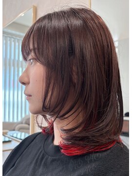 ヘアデザイン ファブロ(hair design FABRO.) 【FABRO東】インナーカラー/ピンクベージュ/レイヤーカット