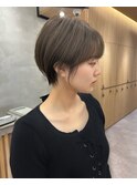 大人可愛い20代30代40代黒髪前下がりショートボブ丸みショート◎