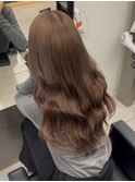 ヘーゼルグレージュ/ブリーチ1回/エクステロング