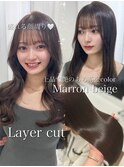 韓国ヘア/レイヤー/顔周りカット/ブリーチなしカラー/髪質改善