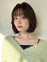 オムニス 表参道(Omnis)&nbsp;暗髪韓国顎下ボブレイヤースタイル似合わせ顔周りブラウンカラー