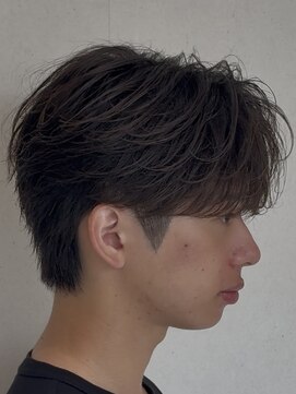 リロン 新宿(RIRON) センターパート×フェザーパーマ ハイライト メッシュ