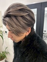 メンズサロン キング 梅田店(Men’s salon K!ng)&nbsp;フェザーショートアップバングセンターパートメンズハイライト