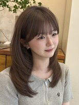 ライン(LINE)&nbsp;韓国風/レイヤー/前髪カット/オリーブ/透明感/ハッシュカット