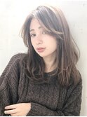 ナチュラルレイヤー巻き_オリーブカラーハイライトカラー_57037