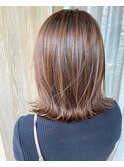 アッシュベージュ×外ハネミディアム_海浜幕張