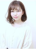 【morio成増】耳かけミディアムボブ&ラベンダーベージュ