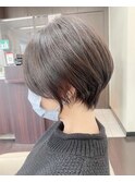 乾かすだけで菱形ショートヘア