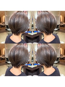 ヴォーチェ フォーヘアー(VOCE for hair) 小顔ショートボブ白髪ぼかしハイライト大人ショートカット