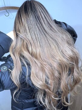 ブレイズヘアー(BLAZEhair) 【海外ブロンド】ホワイトバレイヤージュ×ブリーチ２回