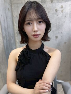 ハローバイシー 仙台(Hello by Sea) チェリーブラウン×くびれヘア[夏/ボブ/グレージュ]