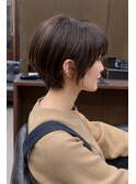 ワンカラーで作るシャドールーツお店ショート髪質改善