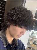 渋谷ルーズパーマメンズカットシャドウパーママッシュウルフヘア